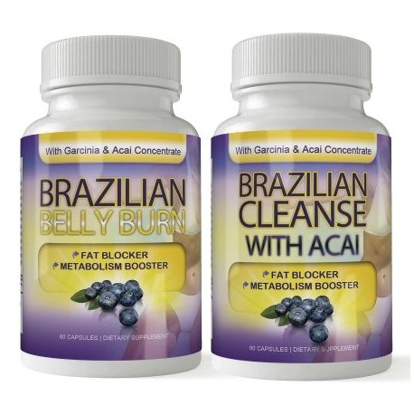 Quemadura del vientre brasileña y limpiar combinado con Fat Fighting Acai (60 cápsulas)