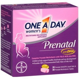 One A Day Prenatal de las mujeres con DHA comprimidos multivitamínicos y Liquid Gels 30 30 (30 geles líquidos DHA - EPA y 30 c