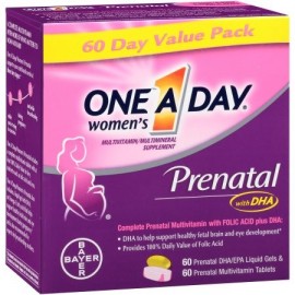 One A Day prenatal de las mujeres con DHA de multivitaminas - multiminerales Value Pack 120 recuento