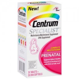 Centrum Specialist Prenatal multivitamina completa - multimineral Suplemento Tablet DHA suplemento Softgel Vitamina D3 y ácido 