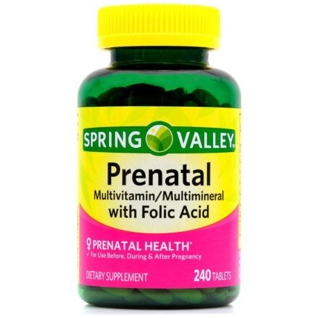 Spring Valley tabletas prenatal de multivitaminas - multiminerales suplemento dietético 240 ct