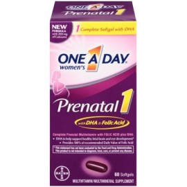 One-A-Day Prenatal 1 con DHA y ácido fólico Softgels 60 ea (Pack de 2)