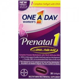 One-A-Day Prenatal 1 con DHA y ácido fólico Softgels 30 ea (paquete de 6)