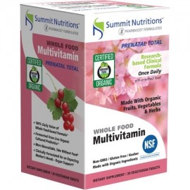 SUMMIT NUTRITIONS suplemento prenatal de multivitaminas total alimentos integrales en la dieta vegetariana tabletas 30 conteo