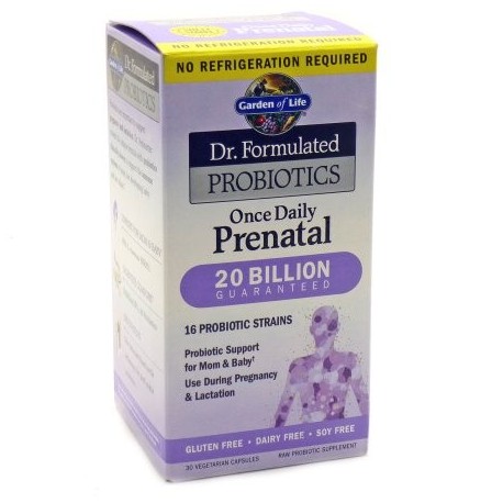 Una vez al día prenatales Probiotcs 20 mil millones perecederos por Garden of Life 30 Caps
