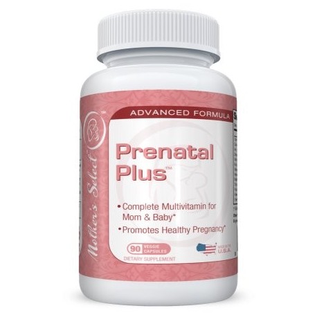 Prenatal Vitaminas y Minerales - Mother's Select Prenatal Plus - Pastillas suave Veggie - Larga duración 90 Cápsula 3 mes de s