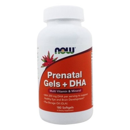 NOW Alimentos - Prenatal Geles - DHA vitamina múltiple y minerales - 180 Cápsulas Blandas