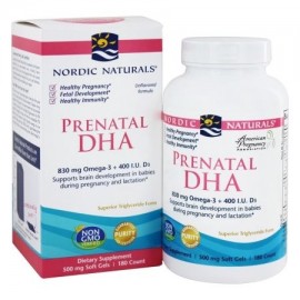 Nordic Naturals - Prenatal DHA compatible con el desarrollo del cerebro en los bebés durante el embarazo y la lactancia 180 cá