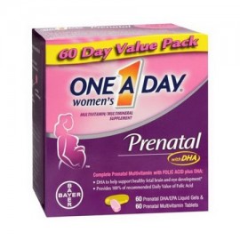 Uno Un Día prenatal de multivitaminas tabletas con DHA Plus Liquid Gels - 120 Ea 3 Pack