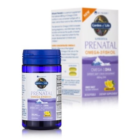 Supercrítico Prenatal Omega-3 de aceite de pescado sabor a limón - 30 cápsulas blandas de Minami