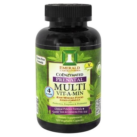 Emerald Labs - Prenatal Multi Vit-A-Min Raw Whole-Food fórmula a base - 120 cápsulas vegetales