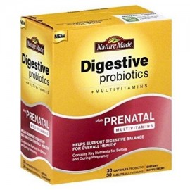 Nature Made digestivo probióticos - Prenatal multivitaminas suministro para 30 días-60 ct