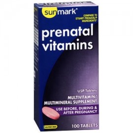 SunMark prenatal de vitaminas multivitaminas - multiminerales Suplemento tabletas - 100 Tabletas