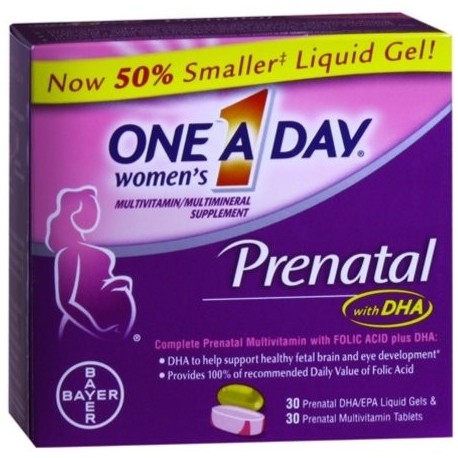 One-A-Day tabletas prenatales geles líquidos de las mujeres y 60 cada uno (paquete de 6)