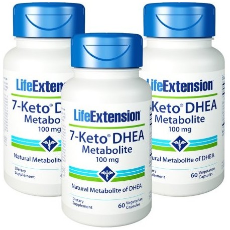 Life Extension 7-ceto DHEA metabolitos 100 mg 60 cápsulas vegetarianas 3 Botellas