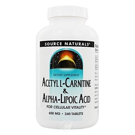 Source Naturals Acetil L-carnitina y ácido alfa lipoico 650 mg comprimidos - 240 Ea