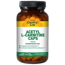 Country Life Vitamins - acetil L-carnitina 500 mg 120 Vegicaps