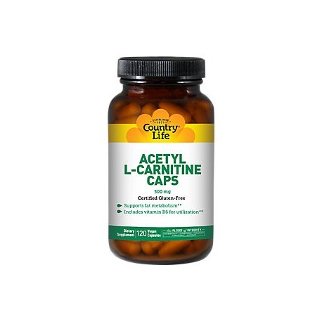 Country Life Vitamins - acetil L-carnitina 500 mg 120 Vegicaps