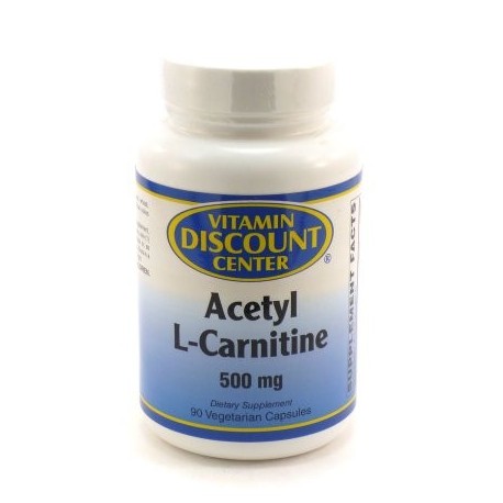 Acetil L-Carnitina 500mg Por Vitamin Discount Center - 90 cápsulas vegetales