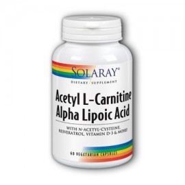 Solaray Aceteyl L-carnitina ácido alfa-lipoico 60 cápsulas vegetales