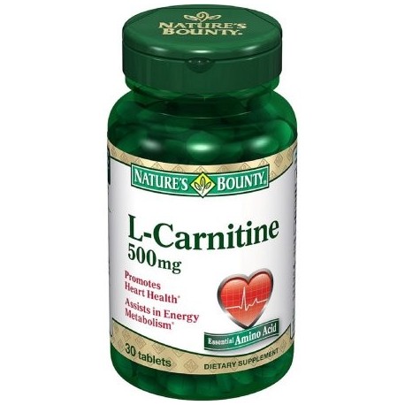 Nature's Bounty L-carnitina 500 mg comprimidos de 30 comprimidos (paquete de 4)