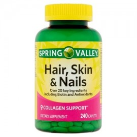 Spring Valley cabello piel y uñas Biotina Plus Cápsulas suplemento dietético 240 ct