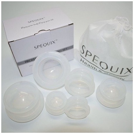 SPEQUIX Terapia de ahuecamiento de silicona Juego profesional de anti-deslizante de silicona masaje Copas y almacenamiento de