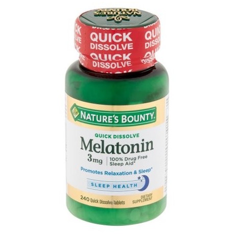 Nature's Bounty Melatonina tabletas de disolución rápida 3 mg 240 recuento