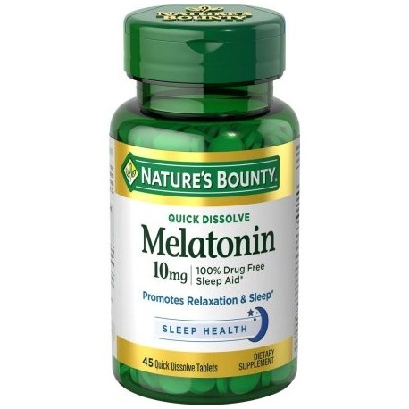 Nature's Bounty Melatonina 10 mg Disolver rápida Tablets 45 ea (Pack de 4)