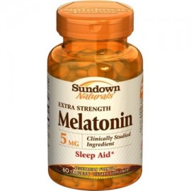 Sundown Naturals Melatonina 5 mg Comprimidos fuerza adicional de 60 ea (Pack de 2)