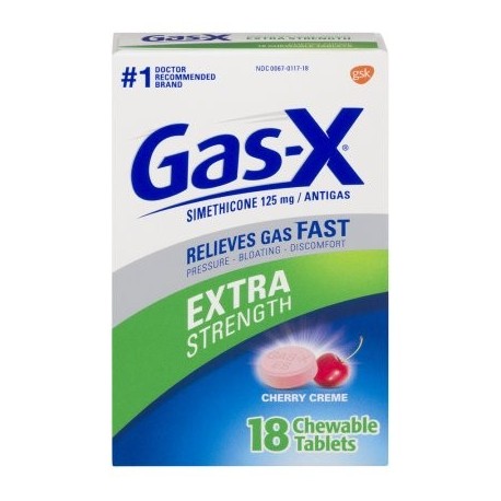 Gas-X Extra Strength cereza Creme tabletas masticables Antigas 18 ct