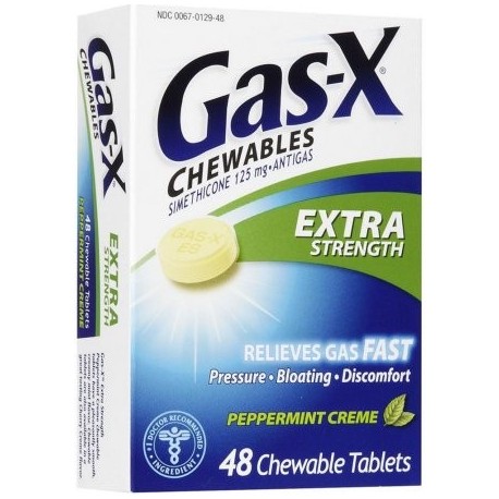 Gas-X Antigas Extra Strength tabletas masticables menta Crema 48 ea
