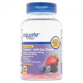 equate Extra Strength mezcla de bayas de Antiácido - Anti-Gas masticables 54 ct