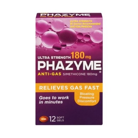 Phazyme Ultra Fuerte 180mg antigases geles suaves - 12 CT