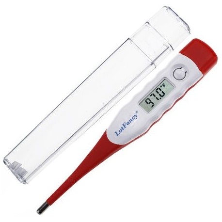 LotFancy Médico termómetro para controlar la temperatura del cuerpo Fiebre por Oral Rectal axila axilar - Termómetro clínico