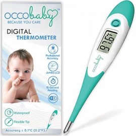 OCCObaby Termómetro clínico digital de bebé - Flexible Tip y 10 Segundo Fiebre por Lee rectal y oral | Edición 2017 | A prue