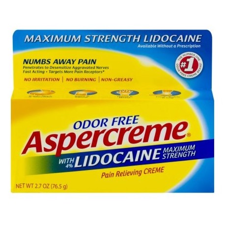 Aspercreme con lidocaína Maximum Strength aliviar el dolor Creme 2.7 OZ