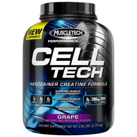 MuscleTech Performance Series CellTech Hardgainer creatina Fórmula Suplemento Grape dietética Powder 5.95 libras